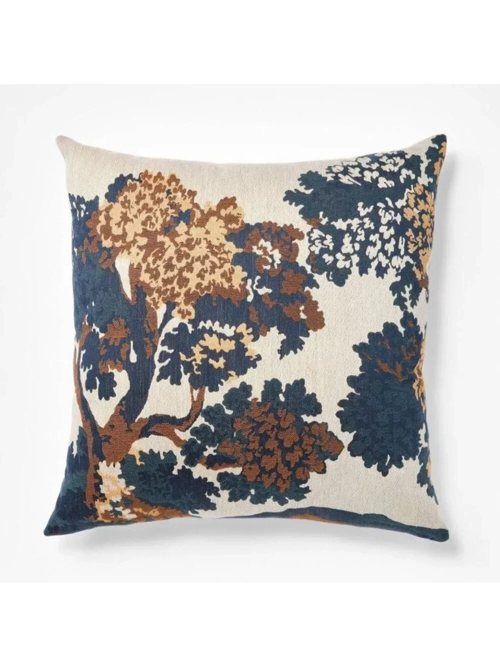 Threshold Cream Navy & Brown Tree Print Accent Throw Pillow Oversized 24